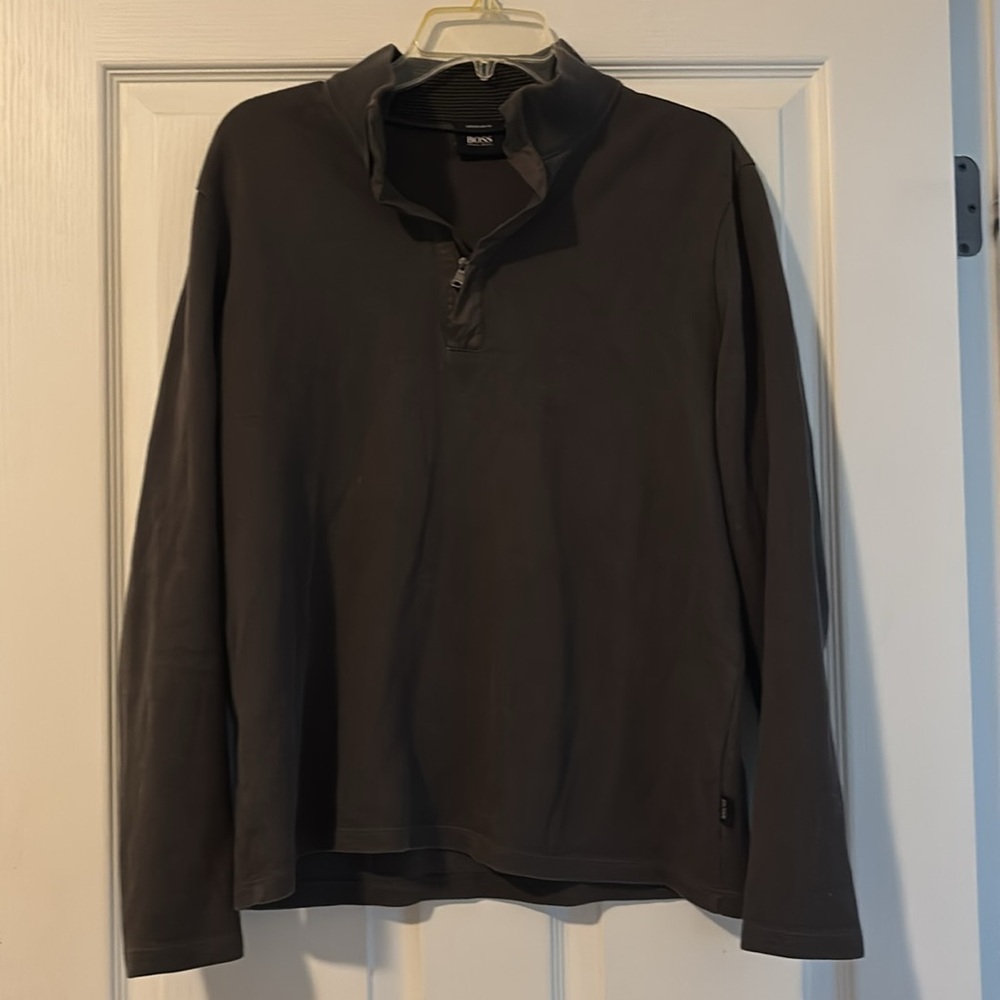 Hugo Boss Khaki Green Half Zip Sz L